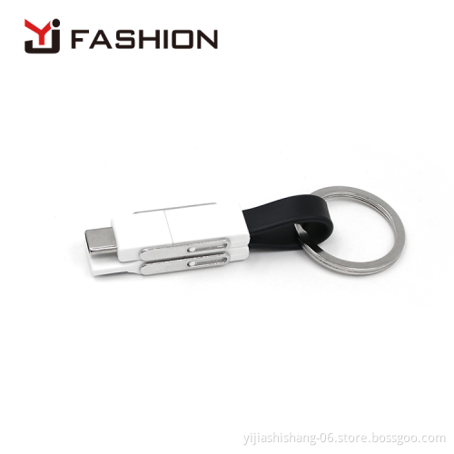 Yijiashishang New promotional gift 4 in 1 keychain usb data charging kable cable charger with OTG function work for all phones